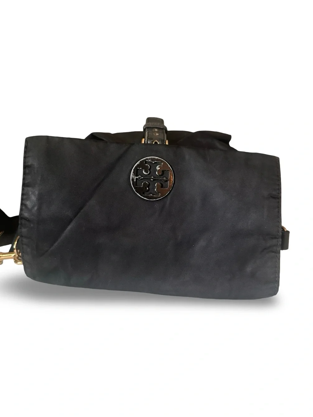 Tory Burch Black Nylon Crossbody with Gold Hardware